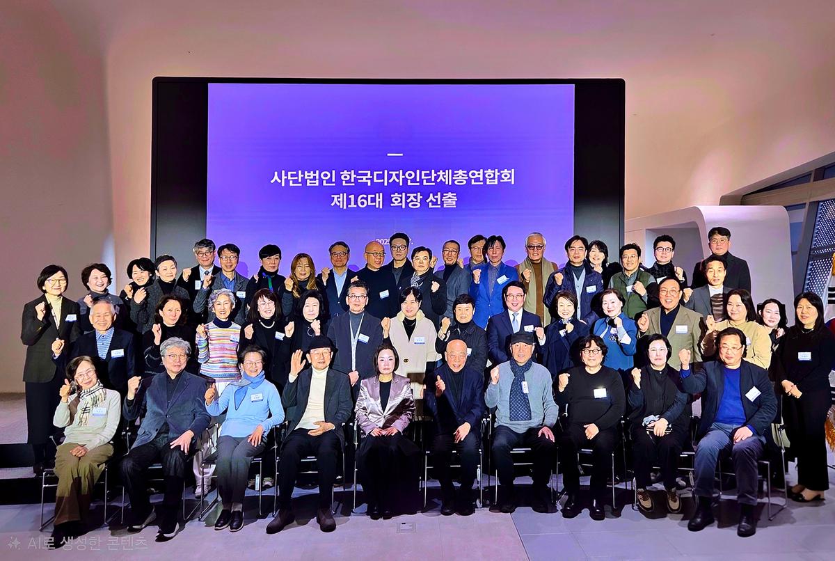 클릭하시면 슬라이드쇼 가 실행됩니다 2025년 12월 27일(토) 오후 3시~ DDP 디자인랩 디자인홀에서 2025년 정기총회 개최 및 제16대 회장 선출되었다.|(사)한국디자인단체총연합회